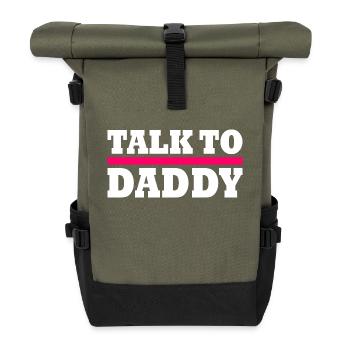 Talk to daddy - Rolltop Rucksack - Olive/Schwarz - Vorne