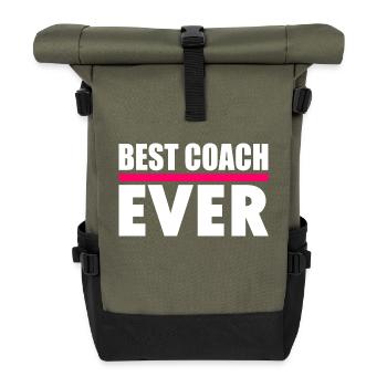 Best coach ever - Roll Top Backpack - olive/black - Front