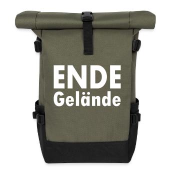 Ende gelände - Rolltop Rucksack - Olive/Schwarz - Vorne