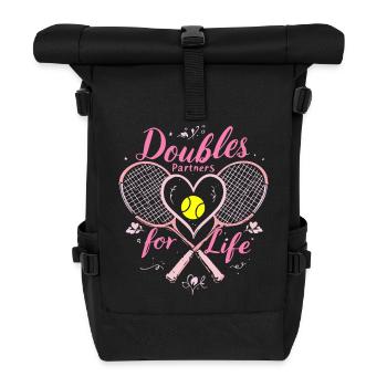 Tennis Doubles for Life Friends - Roll Top Backpack - black - Front