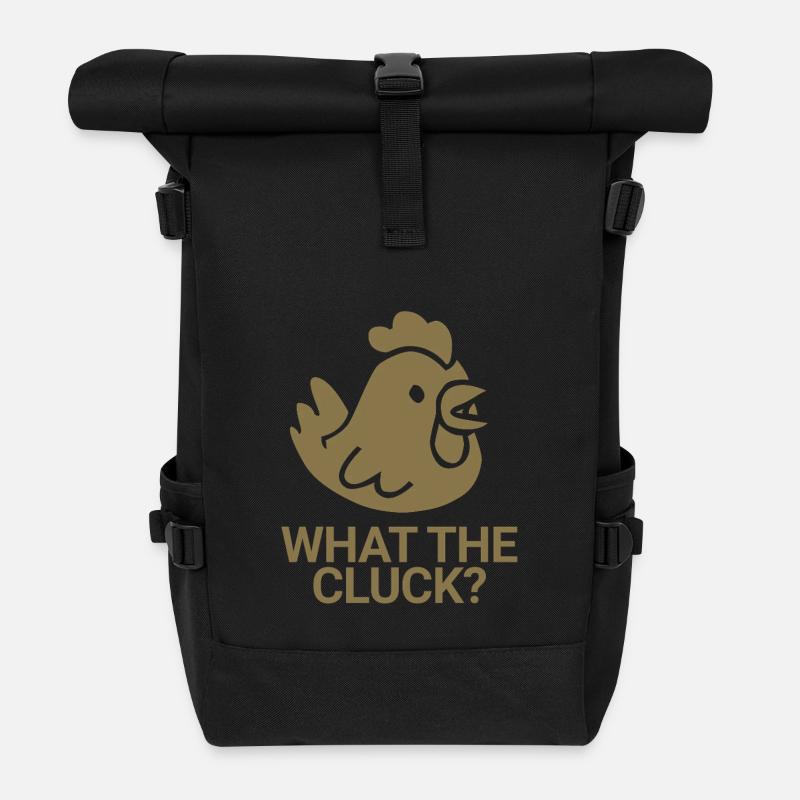 What the cluck? - Rolltop Rucksack - Schwarz