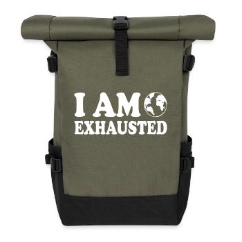 I am exhausted - Sac à dos roll top - olive/noir - Devant