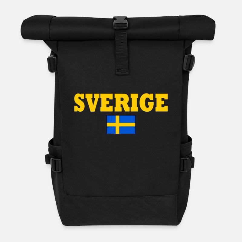Sverige - Rolltop Rucksack - Schwarz