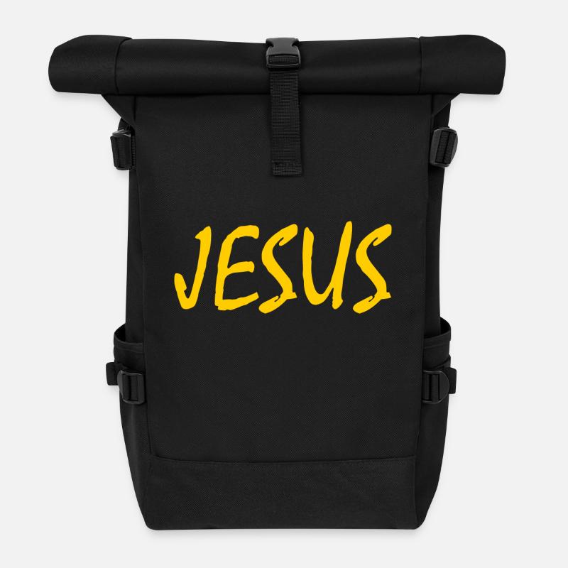 Jesus - Rolltop Rucksack - Schwarz