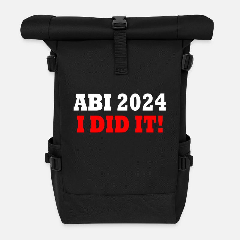 Abi 2024 - Rolltop Rucksack - Schwarz