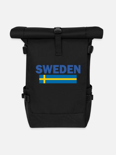 Schweden - Rolltop Rucksack - Schwarz