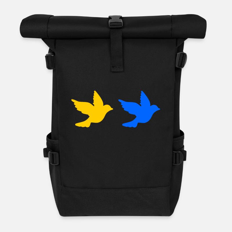 Ukraine - Rolltop Rucksack - Schwarz