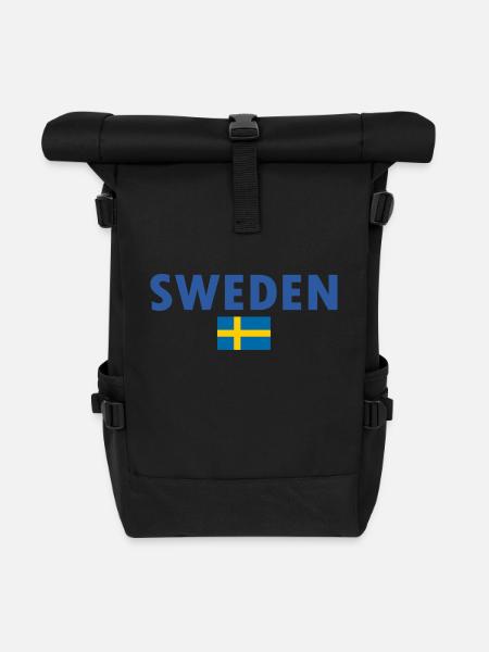 Schweden - Rolltop Rucksack - Schwarz
