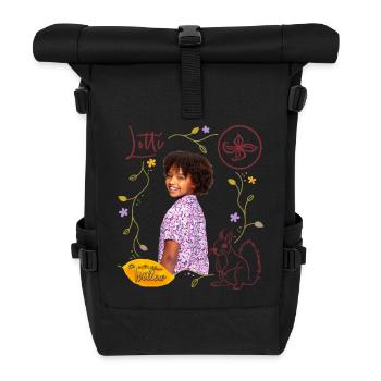 "Ein Mädchen Namens Willow" Lotti Mit Eichhörnchen - Rolltop Rucksack - Schwarz - Vorne