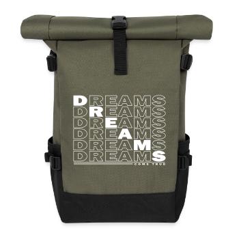 DREAMS - COME TRUE - Rolltop Rucksack - Olive/Schwarz - Vorne