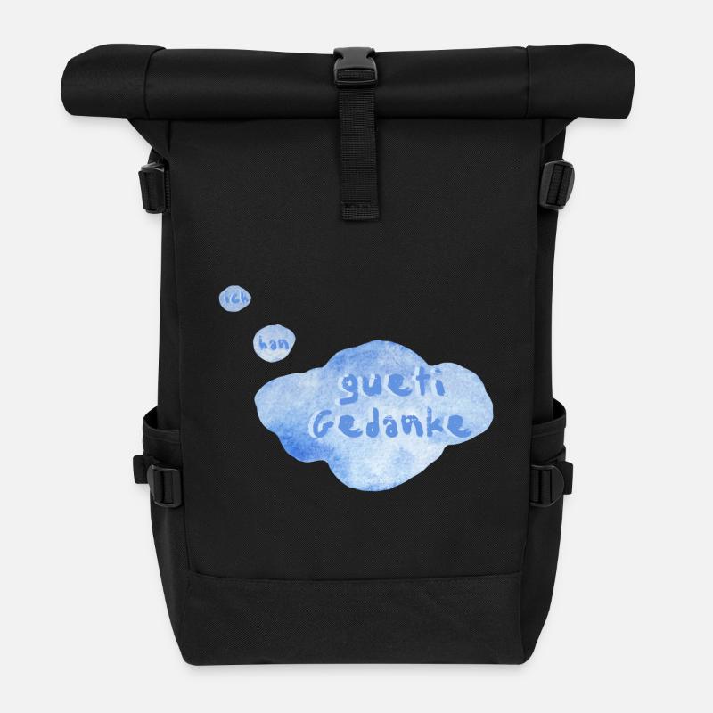 gueti Gedanke - Rolltop Rucksack - Schwarz
