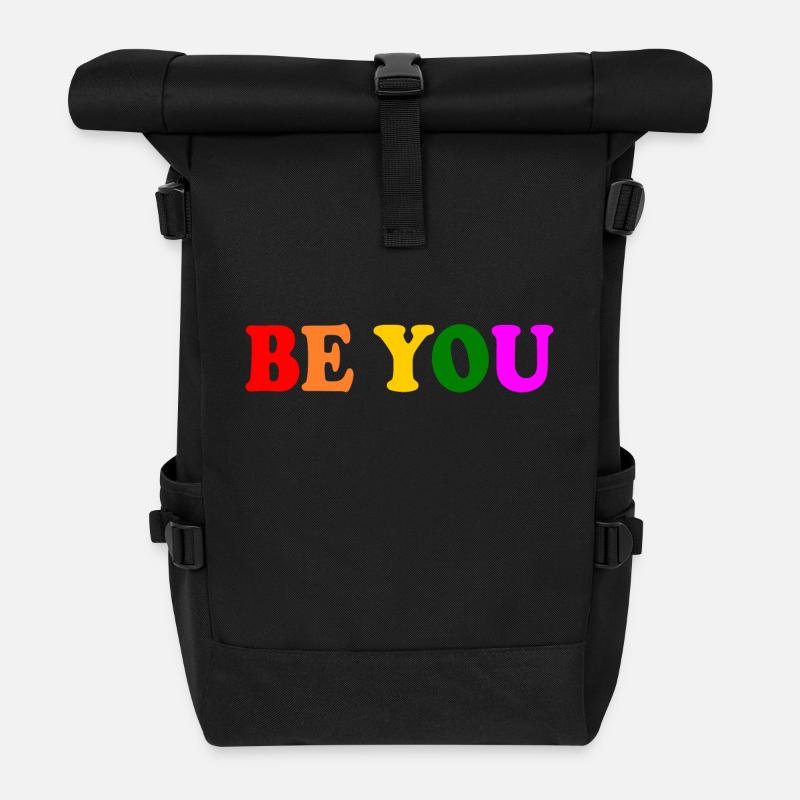 Be you - Rolltop Rucksack - Schwarz
