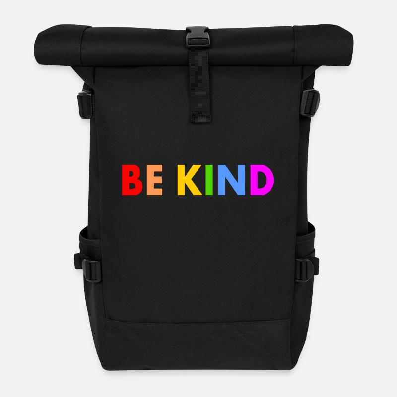 Be kind - Rolltop Rucksack - Schwarz
