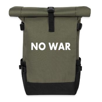 No war - Rolltop Rucksack - Olive/Schwarz - Vorne