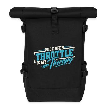 Full throttle is my therapy - Roll Top Backpack - black - Front