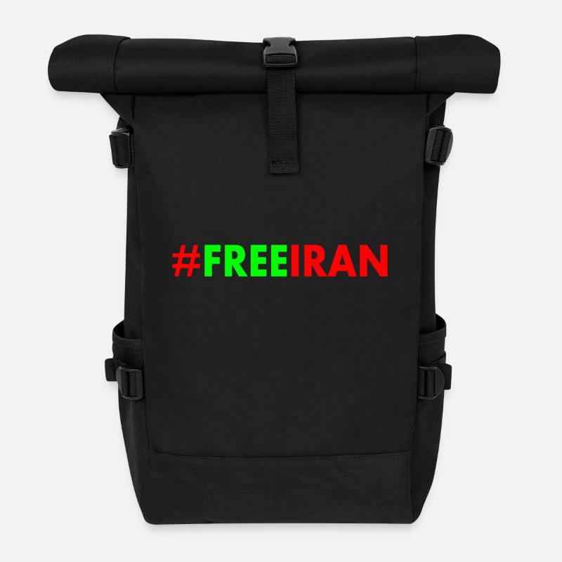 Free iran - Rolltop Rucksack - Schwarz