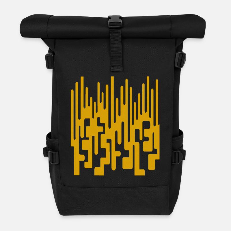 Abstract pattern by Cean - Roll Top Backpack - black