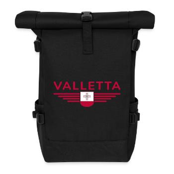 Valletta T-Shirt – Malta Fans Design - Rolltop Rucksack - Schwarz - Vorne