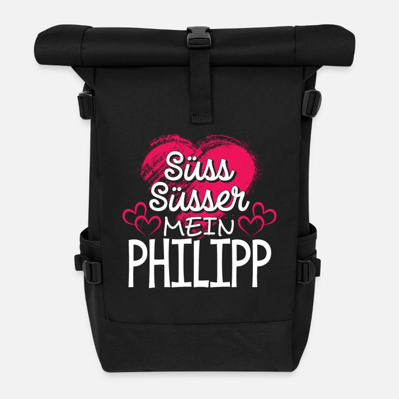 PHILIPP - süss - Rolltop Rucksack - Schwarz