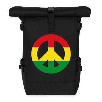 Peace Sign Reggae - Roll Top Backpack - black - Front