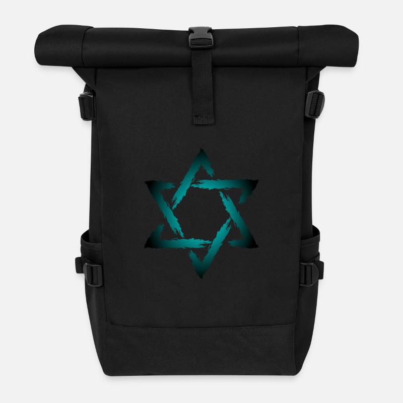 étoile de David - Sac à dos roll top - noir
