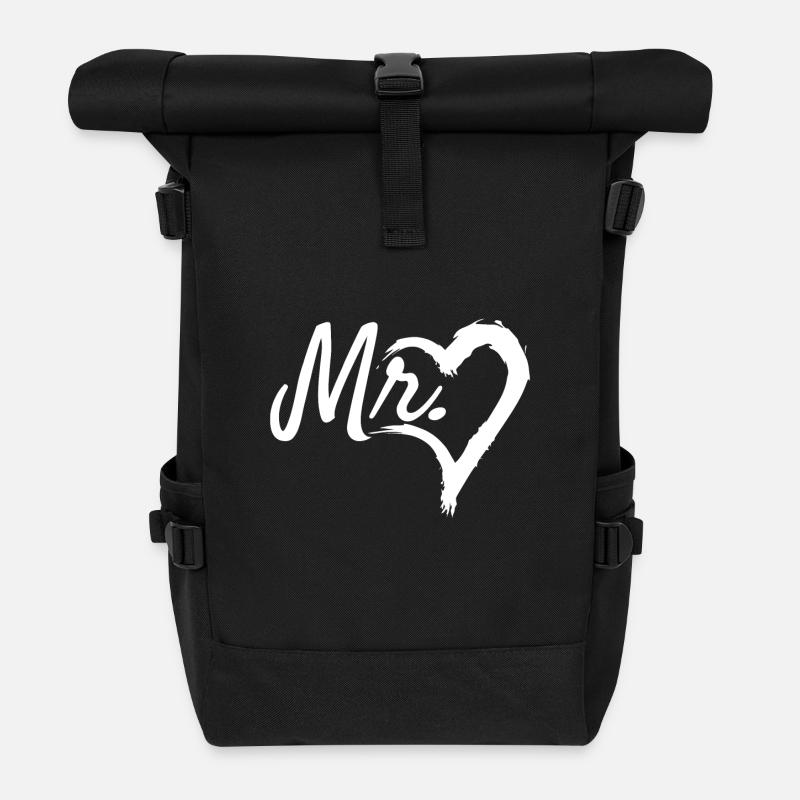 Mr Herz Symbol - Rolltop Rucksack - Schwarz