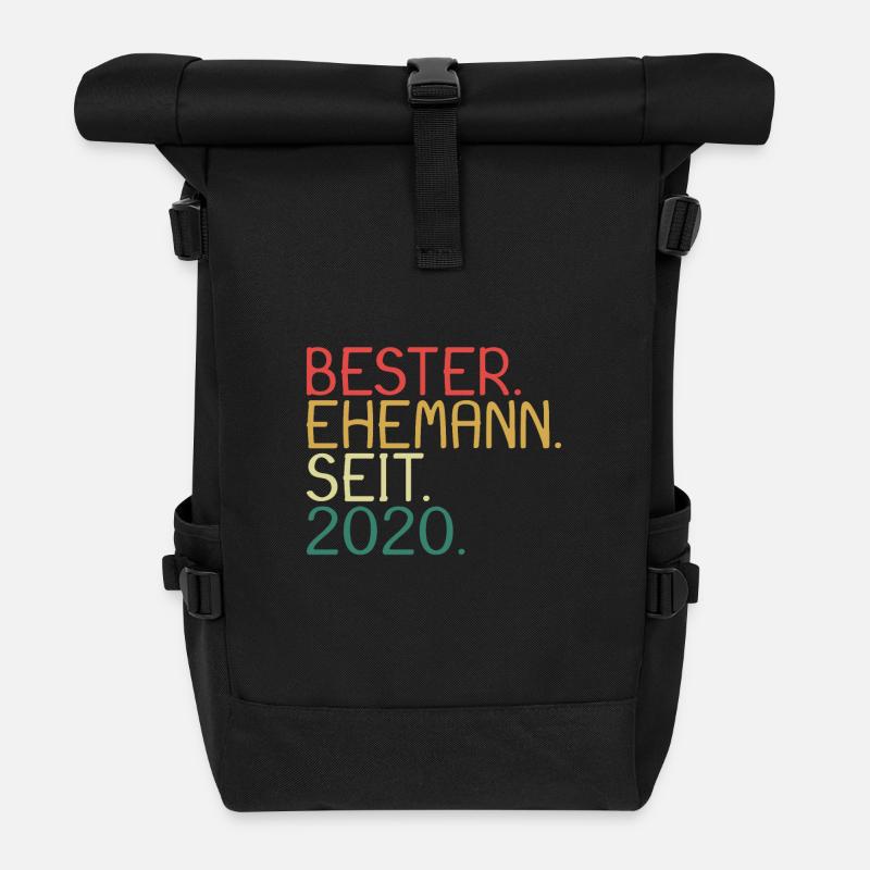 Bester Ehemann seit 2020 - Rolltop Rucksack - Schwarz