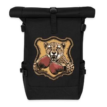 Gepard Boxer MMA Logo - Rolltop Rucksack - Schwarz - Vorne