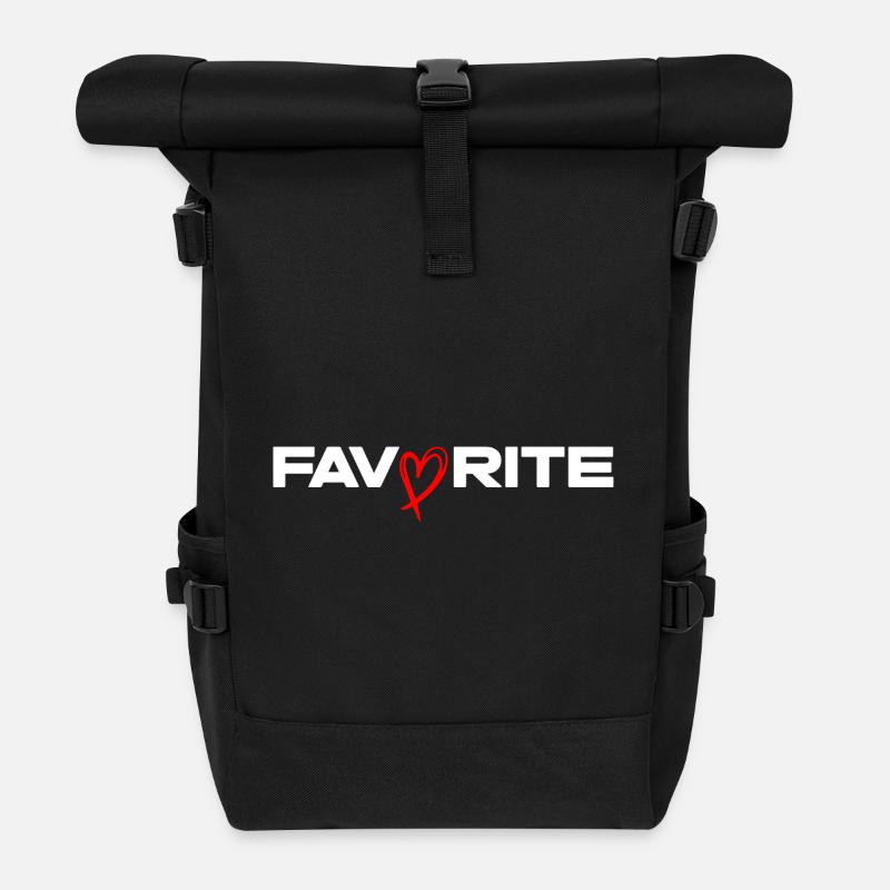 Favori du cœur - Sac à dos roll top - noir