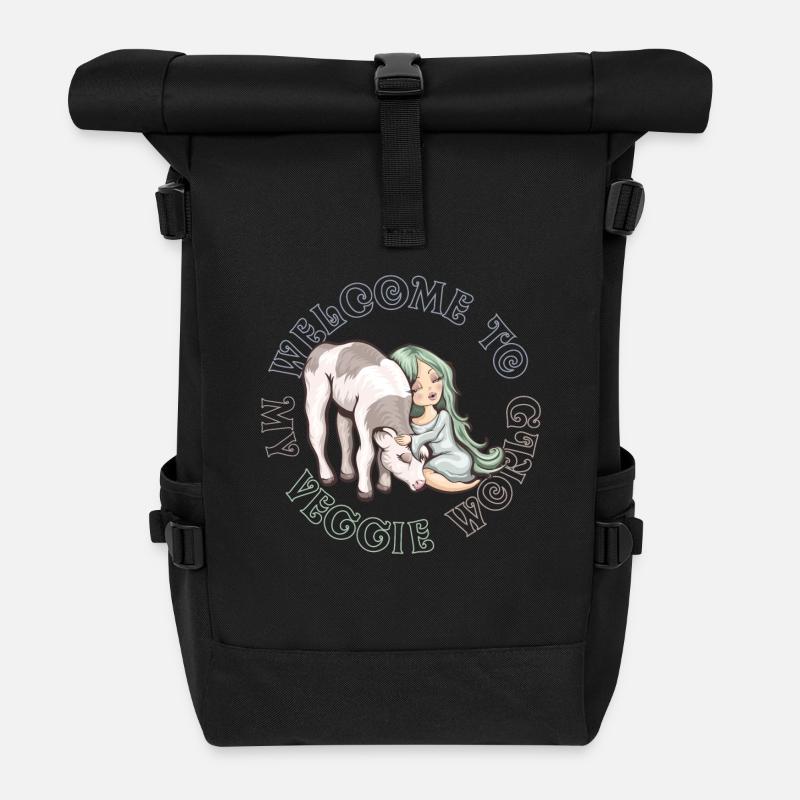 Welcome to my Veggie World - Sac à dos roll top - noir