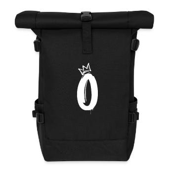 O - Roll Top Backpack - black - Front
