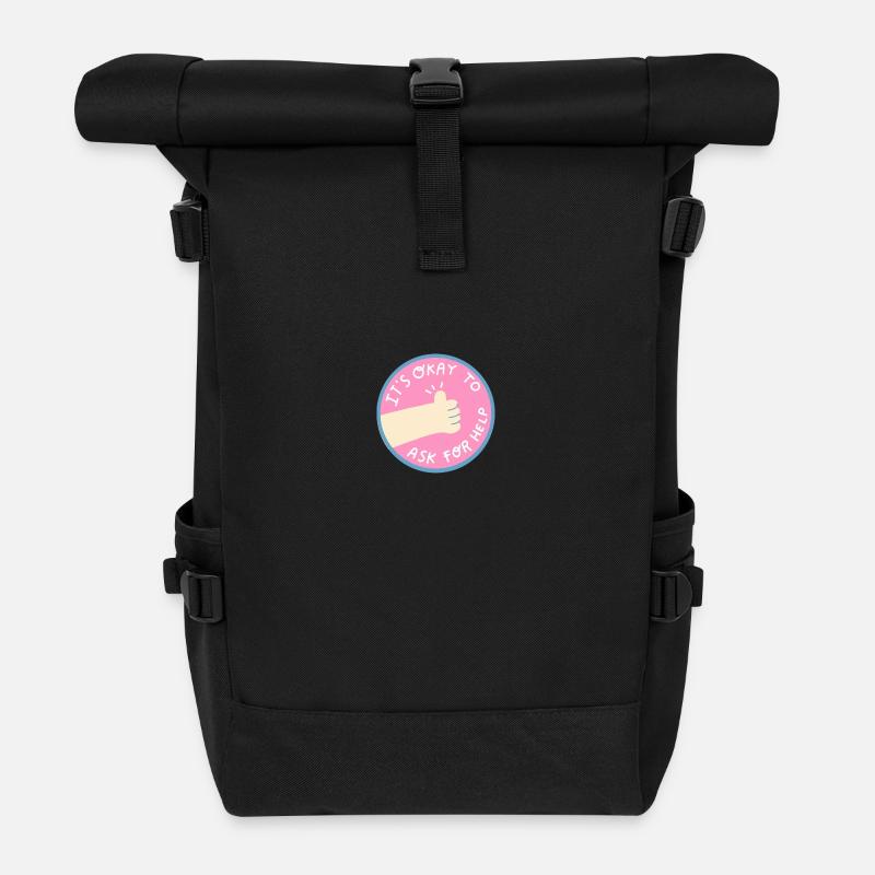 L’aide est ok - Sac à dos roll top - noir