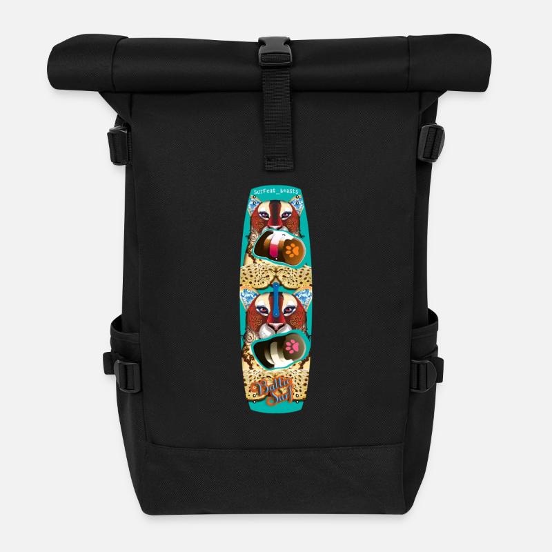 Kitesurfen - Rolltop Rucksack - Schwarz