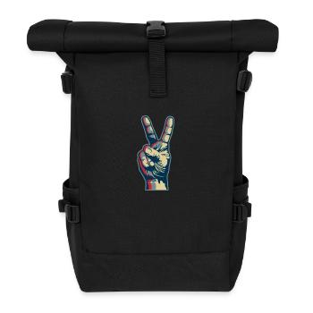 Peace hand - Roll Top Backpack - black - Front