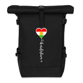 Kurdistan Flagge Bakur Bashur Rojava Rojhlt Newroz - Rolltop Rucksack - Schwarz - Vorne