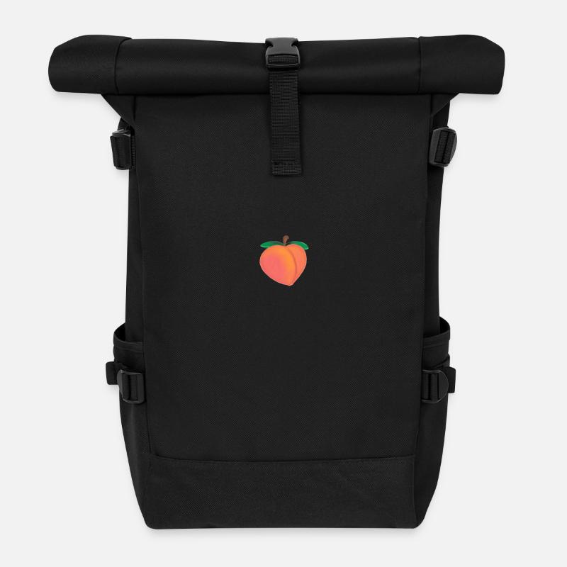 Pfirsich - Rolltop Rucksack - Schwarz