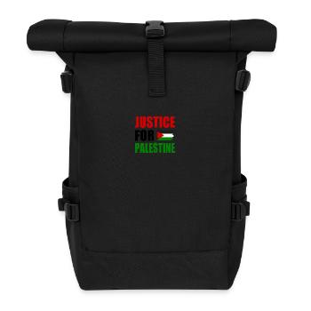 justice for palestine - Roll Top Backpack - black - Front