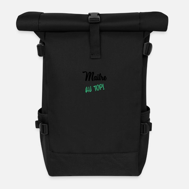 MAITRE. MAÎTRESSE. MERCI - Sac à dos roll top - noir