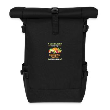 Gesundes Essen Ernährung Spruch Gemüse - Rolltop Rucksack - Schwarz - Vorne