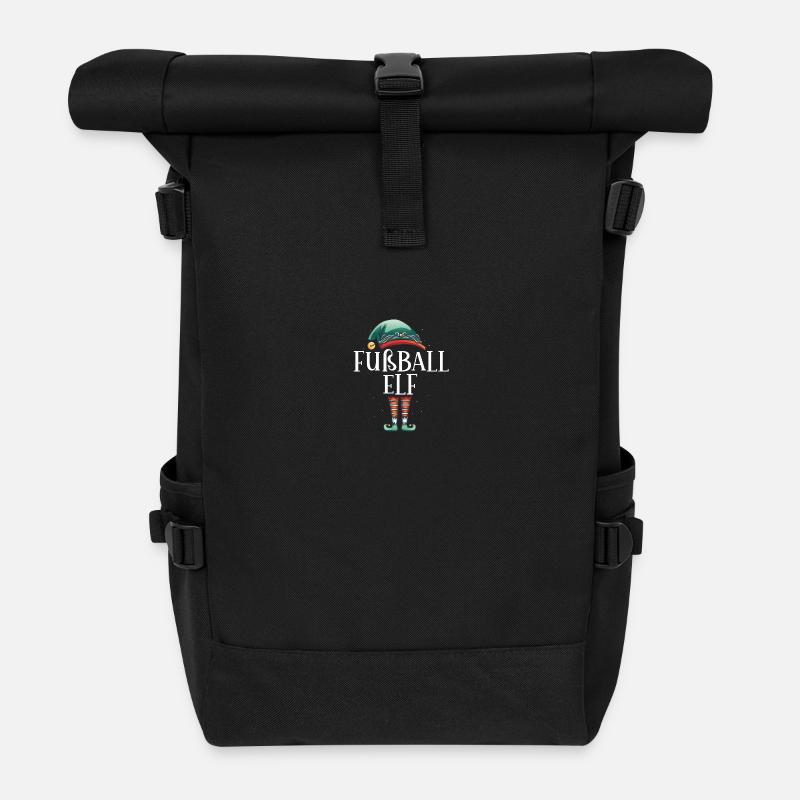 Weihnachten Partnerkostüm Fußball Elf Elfe Elfen - Rolltop Rucksack - Schwarz