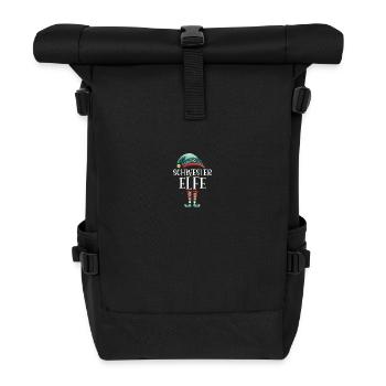 Weihnachten Partnerkostüm Schwester Elf Elfe Elfen - Rolltop Rucksack - Schwarz - Vorne