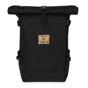 Kiss my A$$et$ Kiss my Assets Geld Spruch - Rolltop Rucksack - Schwarz - Vorne