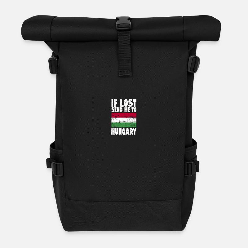 Ungarn Flagge Spruch - Rolltop Rucksack - Schwarz