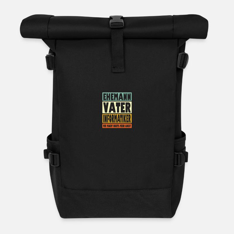 Informatiker Vater Ehemann Held - Rolltop Rucksack - Schwarz