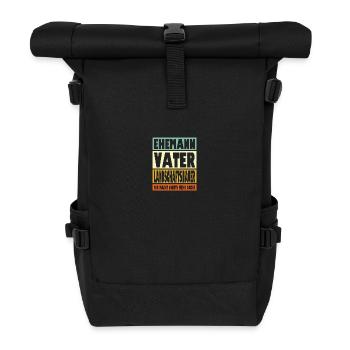 Landschaftsbauer Vater Ehemann Held - Rolltop Rucksack - Schwarz - Vorne