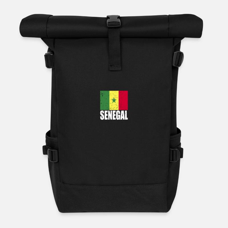 Drapeau du Sénégal - Sac à dos roll top - noir