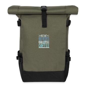 News anchor coffee quote - Roll Top Backpack - olive/black - Front