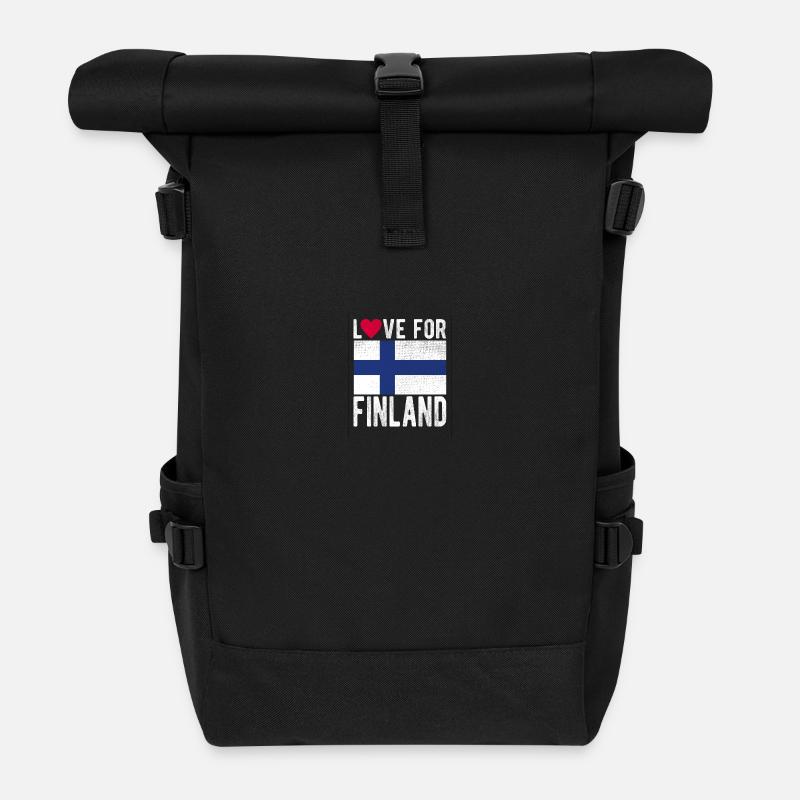 Finnland Souvenir - Rolltop Rucksack - Schwarz