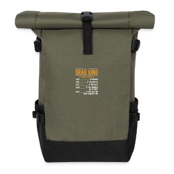Ziehen Sie König Stundenlohn - Rolltop Rucksack - Olive/Schwarz - Vorne
