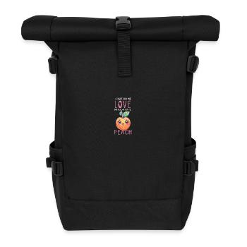 Peach Kawaii - Roll Top Backpack - black - Front